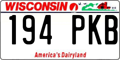 WI license plate 194PKB