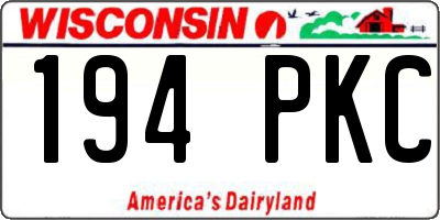 WI license plate 194PKC