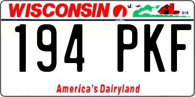 WI license plate 194PKF
