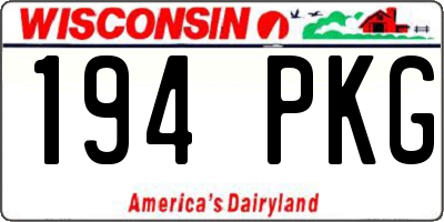 WI license plate 194PKG