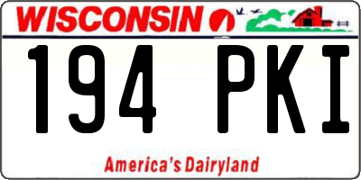 WI license plate 194PKI