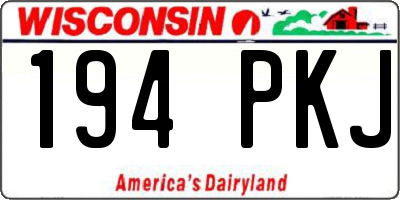 WI license plate 194PKJ