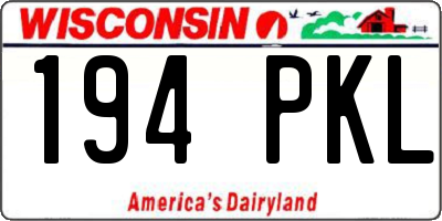 WI license plate 194PKL