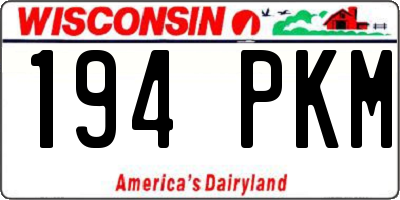 WI license plate 194PKM