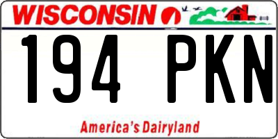 WI license plate 194PKN
