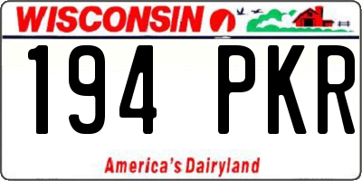 WI license plate 194PKR