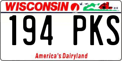 WI license plate 194PKS