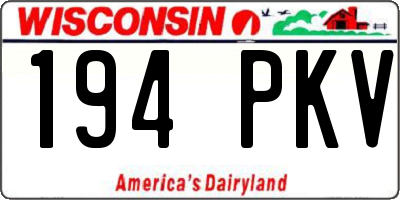 WI license plate 194PKV