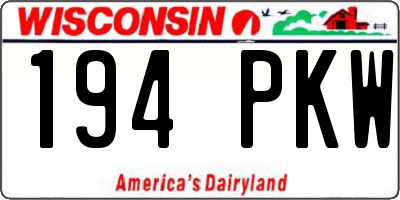 WI license plate 194PKW