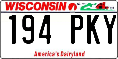 WI license plate 194PKY