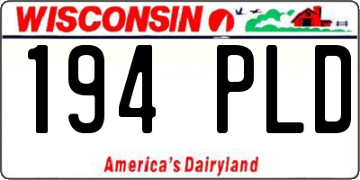 WI license plate 194PLD