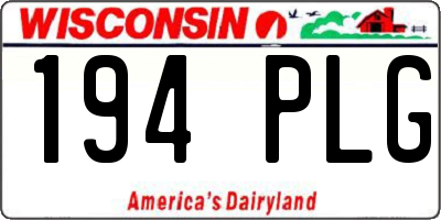 WI license plate 194PLG