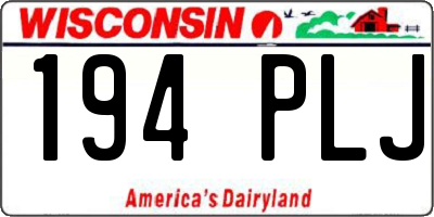 WI license plate 194PLJ