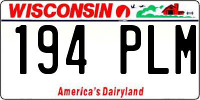 WI license plate 194PLM