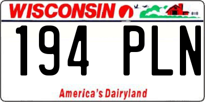 WI license plate 194PLN