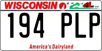 WI license plate 194PLP