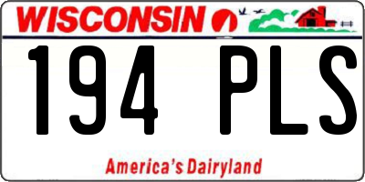 WI license plate 194PLS
