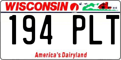 WI license plate 194PLT