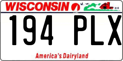 WI license plate 194PLX