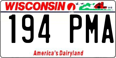 WI license plate 194PMA