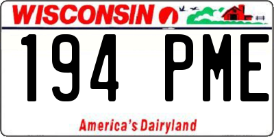 WI license plate 194PME
