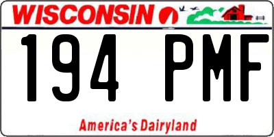 WI license plate 194PMF