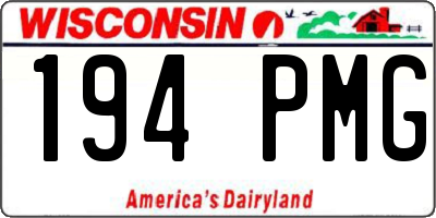 WI license plate 194PMG