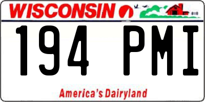 WI license plate 194PMI