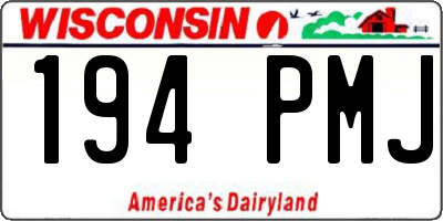WI license plate 194PMJ