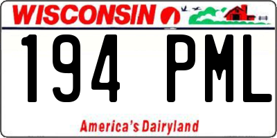 WI license plate 194PML