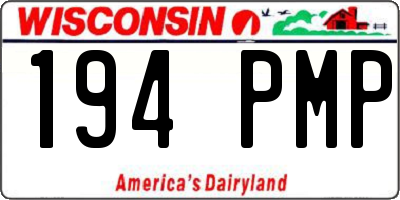 WI license plate 194PMP