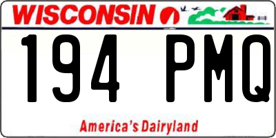 WI license plate 194PMQ