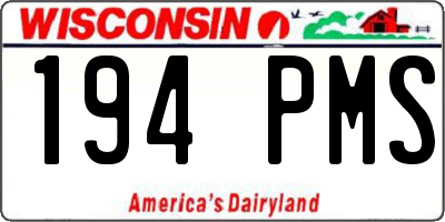 WI license plate 194PMS