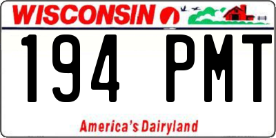 WI license plate 194PMT