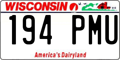 WI license plate 194PMU