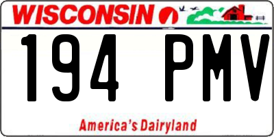 WI license plate 194PMV
