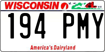 WI license plate 194PMY
