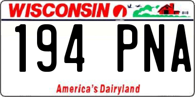 WI license plate 194PNA