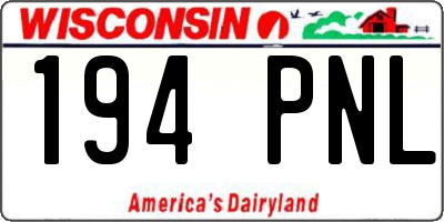 WI license plate 194PNL