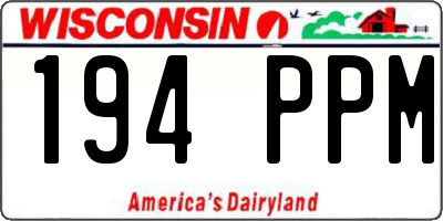 WI license plate 194PPM