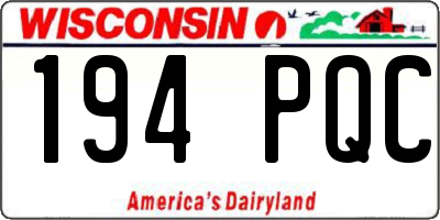WI license plate 194PQC