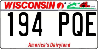 WI license plate 194PQE