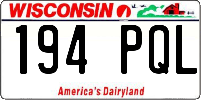 WI license plate 194PQL