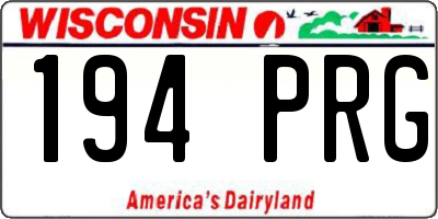 WI license plate 194PRG