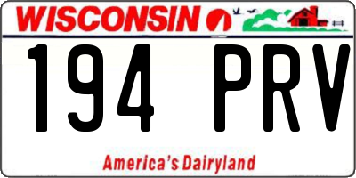 WI license plate 194PRV