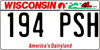 WI license plate 194PSH