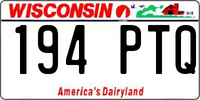 WI license plate 194PTQ