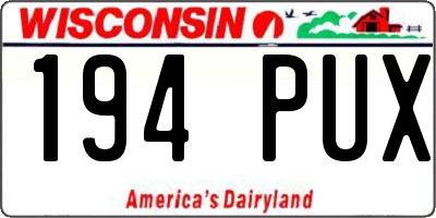 WI license plate 194PUX