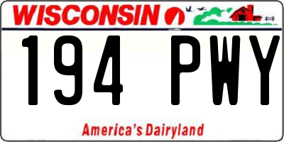 WI license plate 194PWY