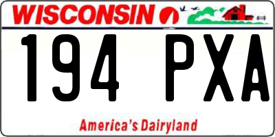 WI license plate 194PXA